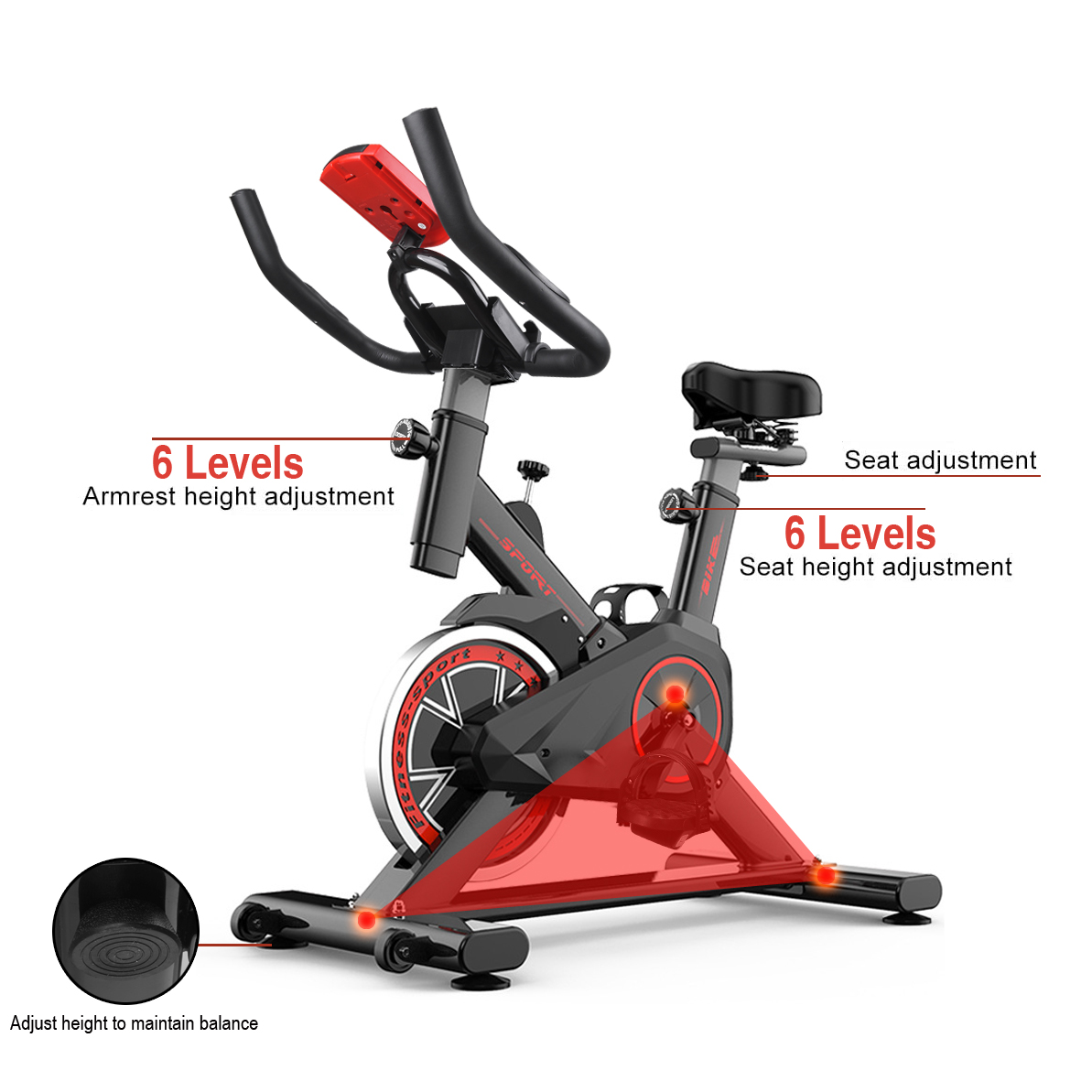 LCD Heimtrainer Ergometer Fitness Fitnessrad Indoor